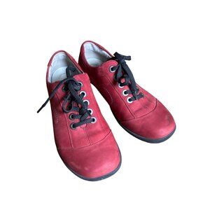 Waldlaufer Dana Red Laced Nubuck Womens Shoes Size 6.5‎ / US 9 Orthotic Comfort